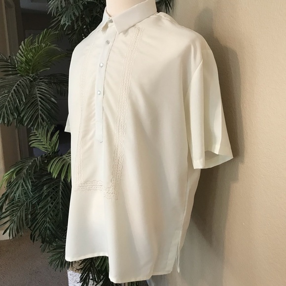 Hugo Polo Barong Tagalog with embroidery, size 2X - Picture 4 of 5